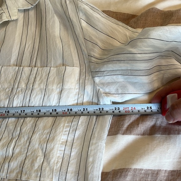 MNG Zaro Stripe Shirt Oversize   Size 8 Effortless Chic - Picture 10 of 17